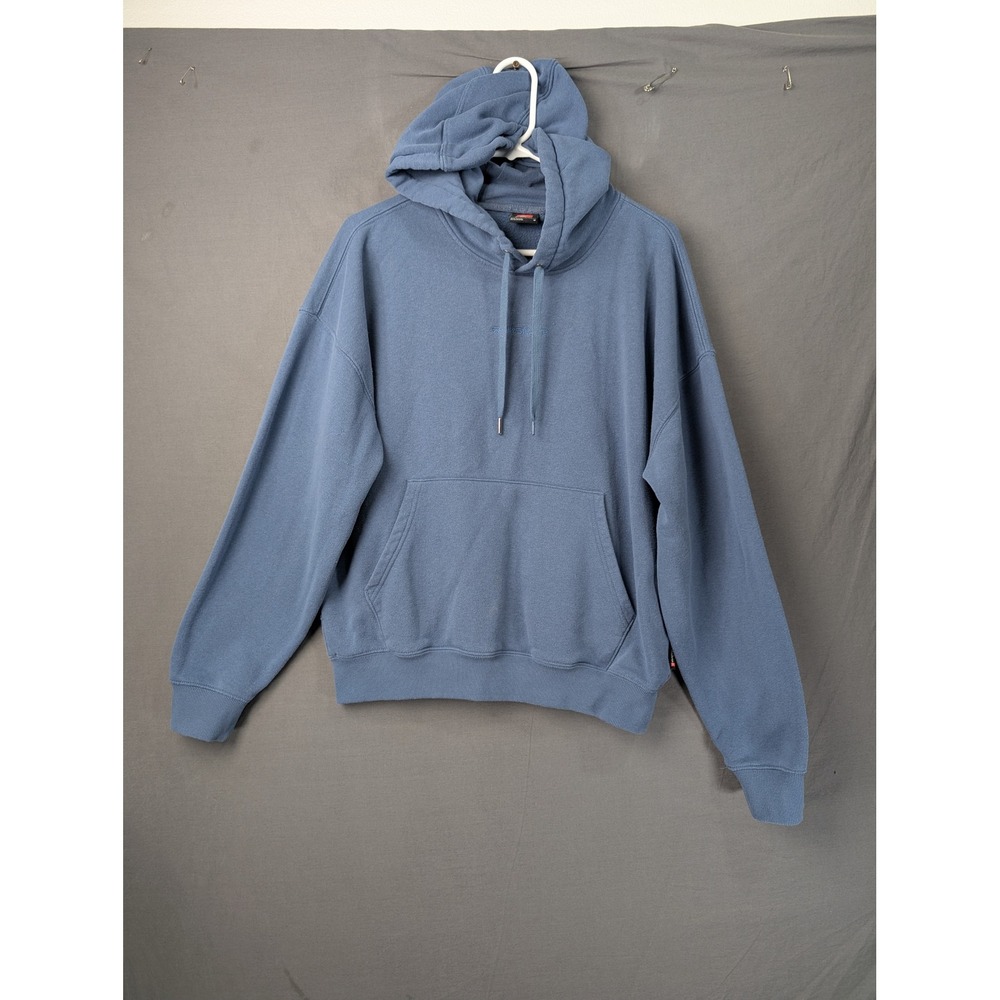 Quiksilver Mens Hoodie Blue Embroidered Logo Long Sleeve Pullover Medium 8041